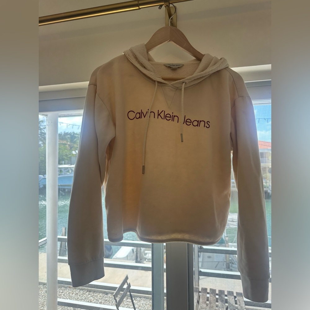 Calvin Klein Jeans Cream Hoodie Sweater